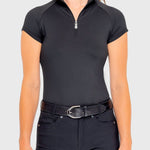 Kastel Denmark Black Cap Sleeve 1/4 Zip Sun Shirt - Kastel Denmark - Equiluxe Tack