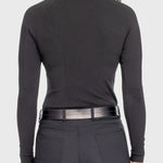 Kastel Denmark Black Crystal Zipper Ribbed Mock Neck Sweater - Kastel Denmark - Equiluxe Tack