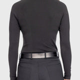 Kastel Denmark Black Crystal Zipper Ribbed Mock Neck Sweater - Kastel Denmark - Equiluxe Tack