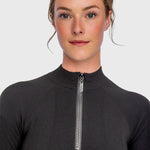Kastel Denmark Black Crystal Zipper Ribbed Mock Neck Sweater - Kastel Denmark - Equiluxe Tack