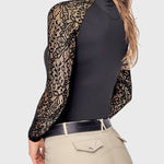 Kastel Denmark Black Floral Lace Long Sleeve Raglan Crewneck Sun Shirt - Kastel Denmark - Equiluxe Tack