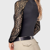 Kastel Denmark Black Floral Lace Long Sleeve Raglan Crewneck Sun Shirt - Kastel Denmark - Equiluxe Tack