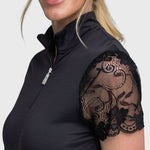 Kastel Denmark Black Galloon Lace Short Sleeve 1/4 Zip Sun Shirt - Kastel Denmark - Equiluxe Tack