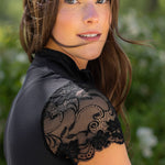 Kastel Denmark Black Galloon Lace Short Sleeve 1/4 Zip Sun Shirt - Kastel Denmark - Equiluxe Tack