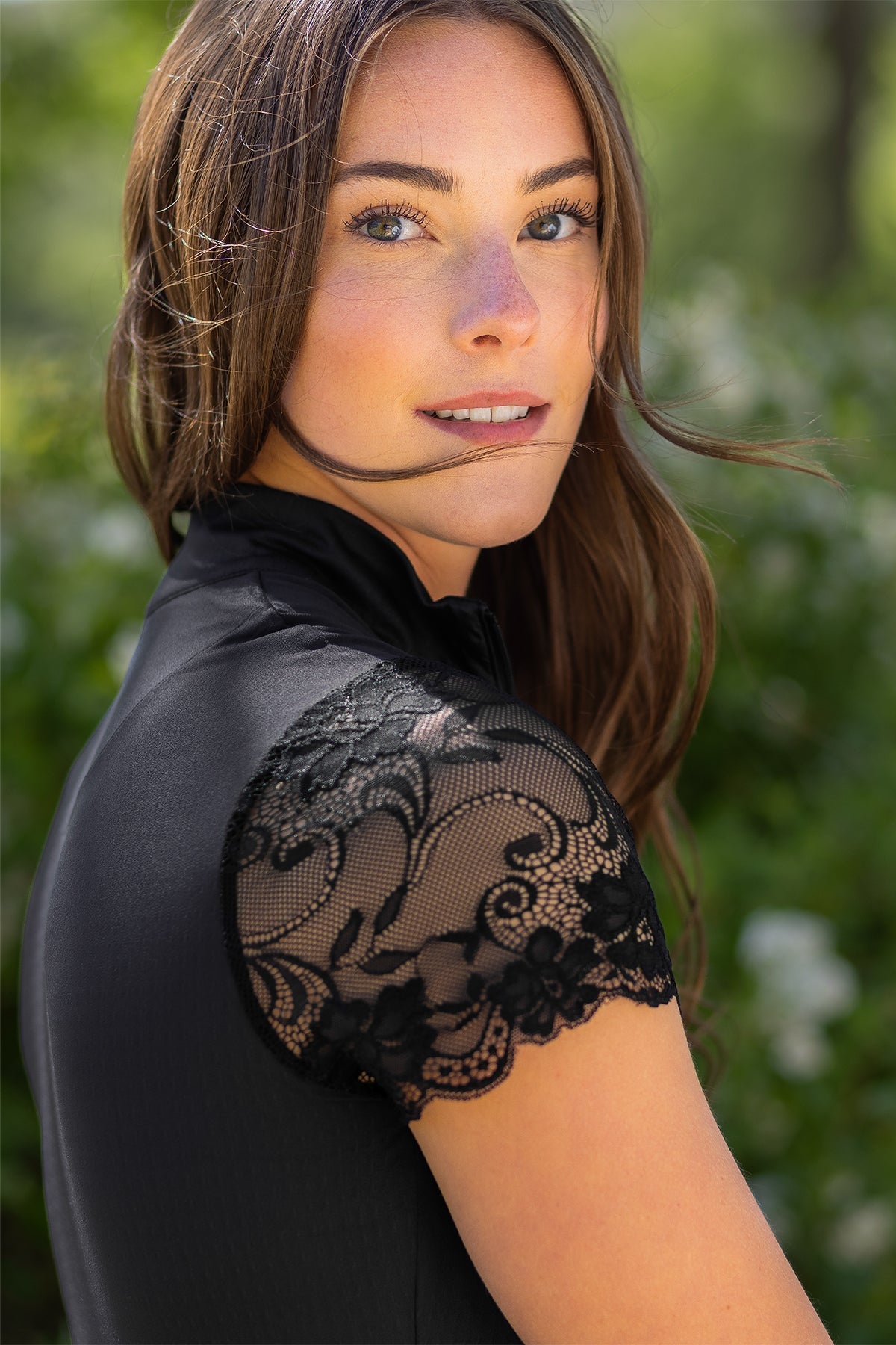 Kastel Denmark Black Galloon Lace Short Sleeve 1/4 Zip Sun Shirt - Kastel Denmark - Equiluxe Tack