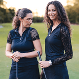 Kastel Denmark Black Galloon Lace Short Sleeve 1/4 Zip Sun Shirt - Kastel Denmark - Equiluxe Tack