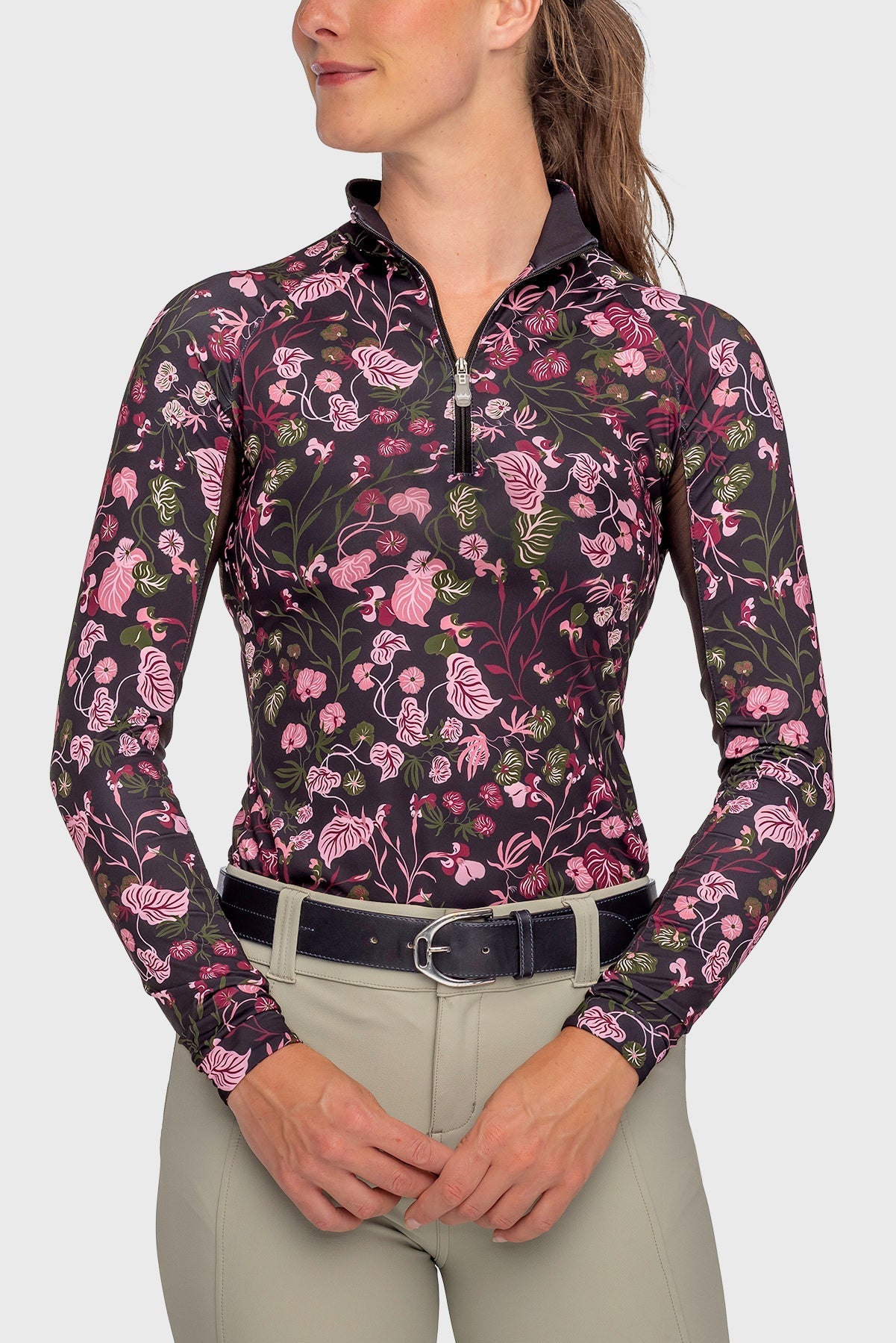 Kastel Denmark Black Modern Begonia Long Sleeve 1/4 Zip Sun Shirt - Kastel Denmark - Equiluxe Tack
