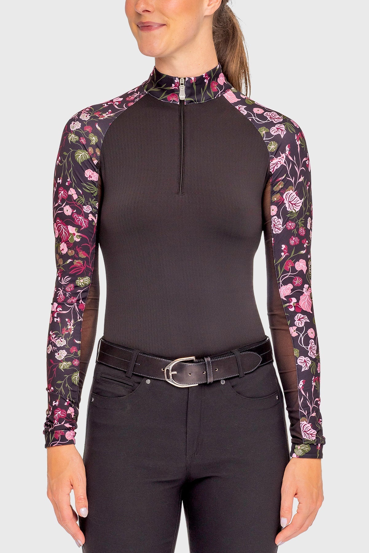 Kastel Denmark Black Modern Begonia Raglan Long Sleeve 1/4 Zip Sun Shirt - Kastel Denmark - Equiluxe Tack
