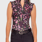 Kastel Denmark Black Modern Begonia Ruffle Tank 1/4 Zip Sun Shirt - Kastel Denmark - Equiluxe Tack