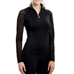 Kastel Denmark Black Raglan Lace Sleeve Quarter - Zip - Kastel Denmark - Equiluxe Tack