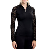 Kastel Denmark Black Raglan Lace Sleeve Quarter - Zip - Kastel Denmark - Equiluxe Tack