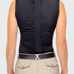 Kastel Denmark Black Solid Sleeveless Ruched Back 1/4 Zip Tank - Kastel Denmark - Equiluxe Tack