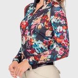 Kastel Denmark Black Watercolor Floral Long Sleeve 1/4 Zip Sun Shirt - Kastel Denmark - Equiluxe Tack