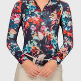 Kastel Denmark Black Watercolor Floral Long Sleeve 1/4 Zip Sun Shirt - Kastel Denmark - Equiluxe Tack
