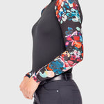 Kastel Denmark Black Watercolor Floral Long Sleeve Raglan 1/4 Zip Sun Shirt - Kastel Denmark - Equiluxe Tack