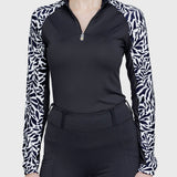 Kastel Denmark Black & White Climbing Vine 1/4 Zip Long Sleeve Raglan Shirt - Kastel Denmark - Equiluxe Tack