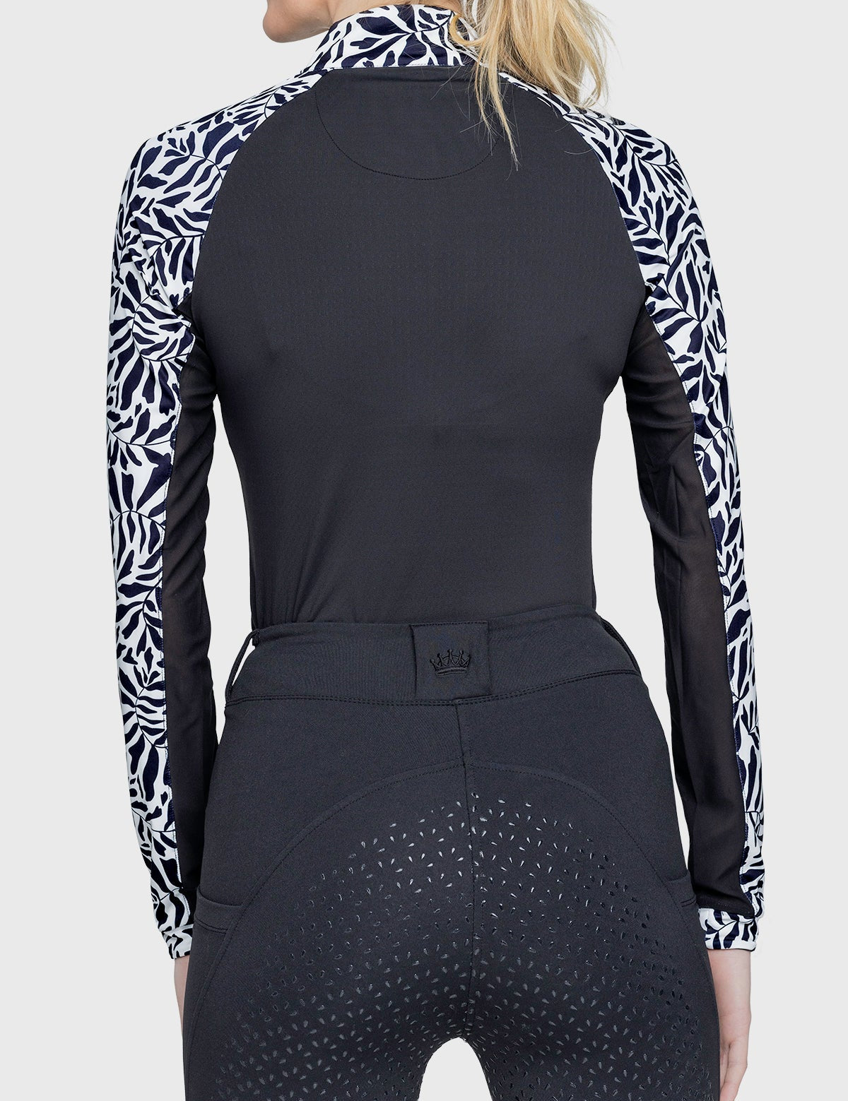 Kastel Denmark Black & White Climbing Vine 1/4 Zip Long Sleeve Raglan Shirt - Kastel Denmark - Equiluxe Tack