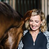 Kastel Denmark Black & White Climbing Vine 1/4 Zip Long Sleeve Raglan Shirt - Kastel Denmark - Equiluxe Tack