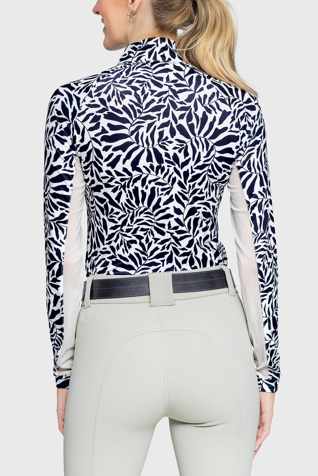 Kastel Denmark Black & White Climbing Vine 1/4 Zip Long Sleeve Shirt - Kastel Denmark - Equiluxe Tack