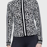 Kastel Denmark Black & White Climbing Vine Full Zip Track Jacket w/Striped Trim - Kastel Denmark - Equiluxe Tack