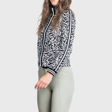 Kastel Denmark Black & White Climbing Vine Full Zip Track Jacket w/Striped Trim - Kastel Denmark - Equiluxe Tack