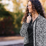 Kastel Denmark Black & White Climbing Vine Full Zip Track Jacket w/Striped Trim - Kastel Denmark - Equiluxe Tack