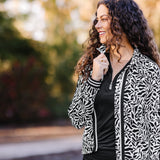 Kastel Denmark Black & White Climbing Vine Full Zip Track Jacket w/Striped Trim - Kastel Denmark - Equiluxe Tack