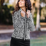 Kastel Denmark Black & White Climbing Vine Full Zip Track Jacket w/Striped Trim - Kastel Denmark - Equiluxe Tack