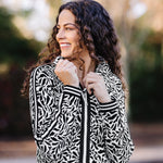 Kastel Denmark Black & White Climbing Vine Full Zip Track Jacket w/Striped Trim - Kastel Denmark - Equiluxe Tack