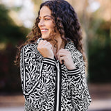 Kastel Denmark Black & White Climbing Vine Full Zip Track Jacket w/Striped Trim - Kastel Denmark - Equiluxe Tack
