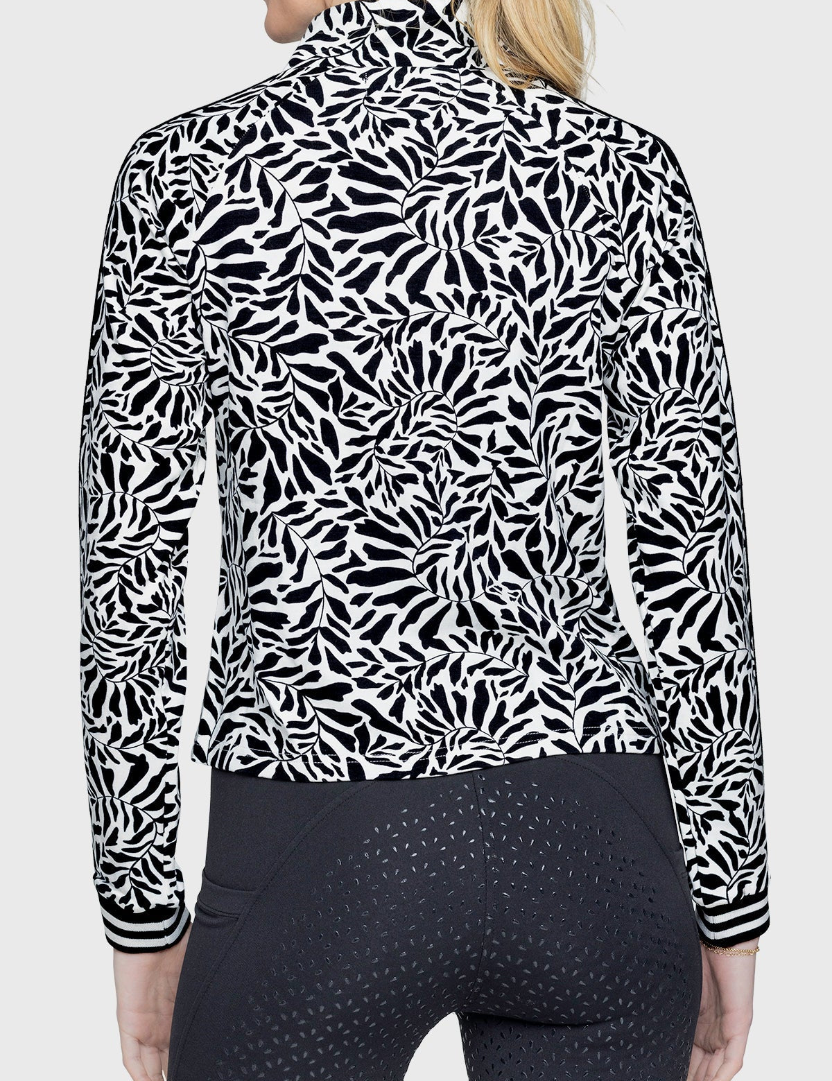 Kastel Denmark Black & White Climbing Vine Full Zip Track Jacket w/Striped Trim - Kastel Denmark - Equiluxe Tack