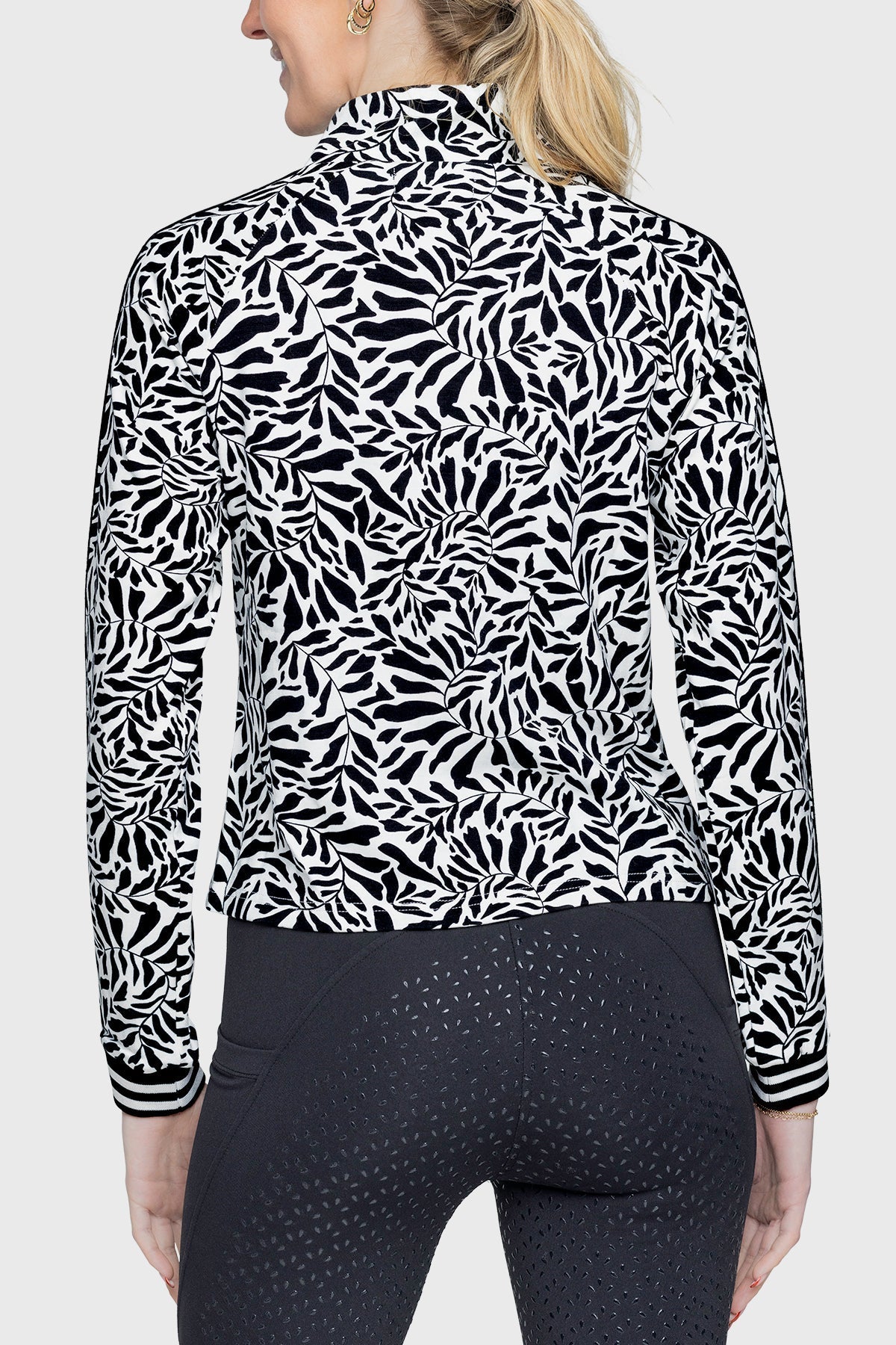 Kastel Denmark Black & White Climbing Vine Full Zip Track Jacket w/Striped Trim - Kastel Denmark - Equiluxe Tack