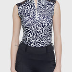 Kastel Denmark Black & White Climbing Vine Lace Shoulder Sleeveless 1/4 Sun Shirt - Kastel Denmark - Equiluxe Tack