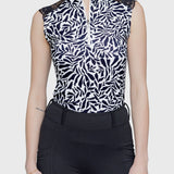 Kastel Denmark Black & White Climbing Vine Lace Shoulder Sleeveless 1/4 Sun Shirt - Kastel Denmark - Equiluxe Tack