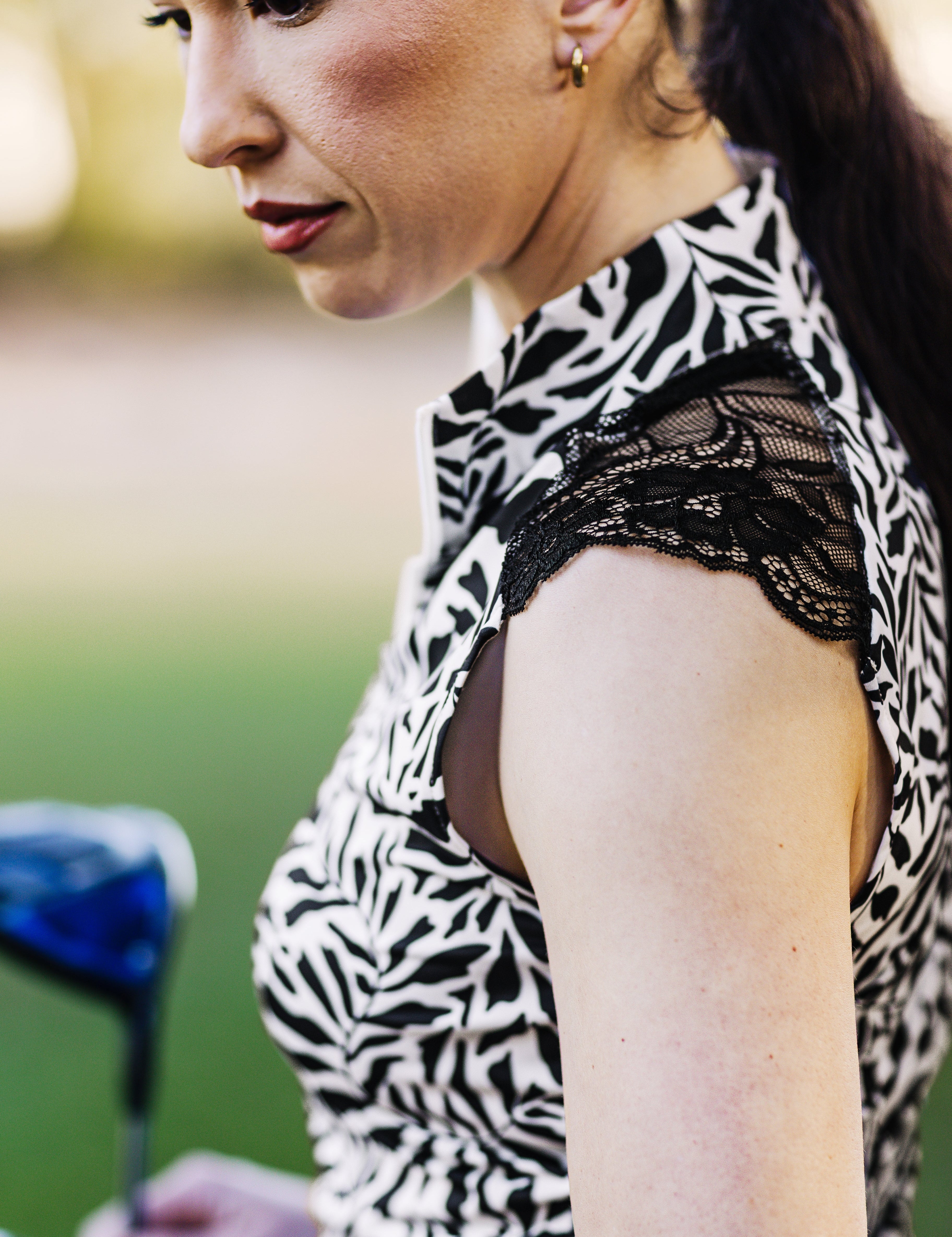 Kastel Denmark Black & White Climbing Vine Lace Shoulder Sleeveless 1/4 Sun Shirt - Kastel Denmark - Equiluxe Tack