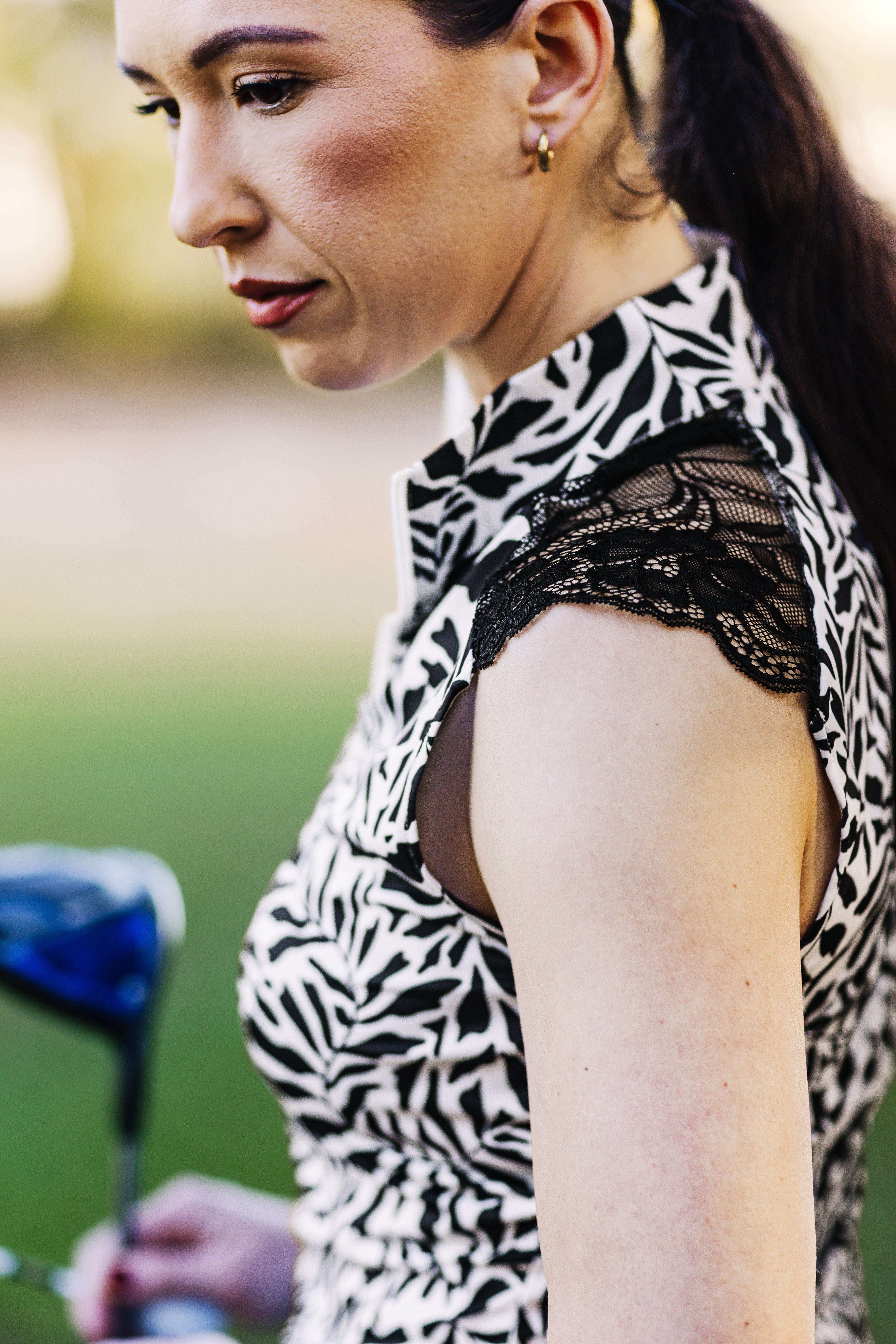 Kastel Denmark Black & White Climbing Vine Lace Shoulder Sleeveless 1/4 Sun Shirt - Kastel Denmark - Equiluxe Tack