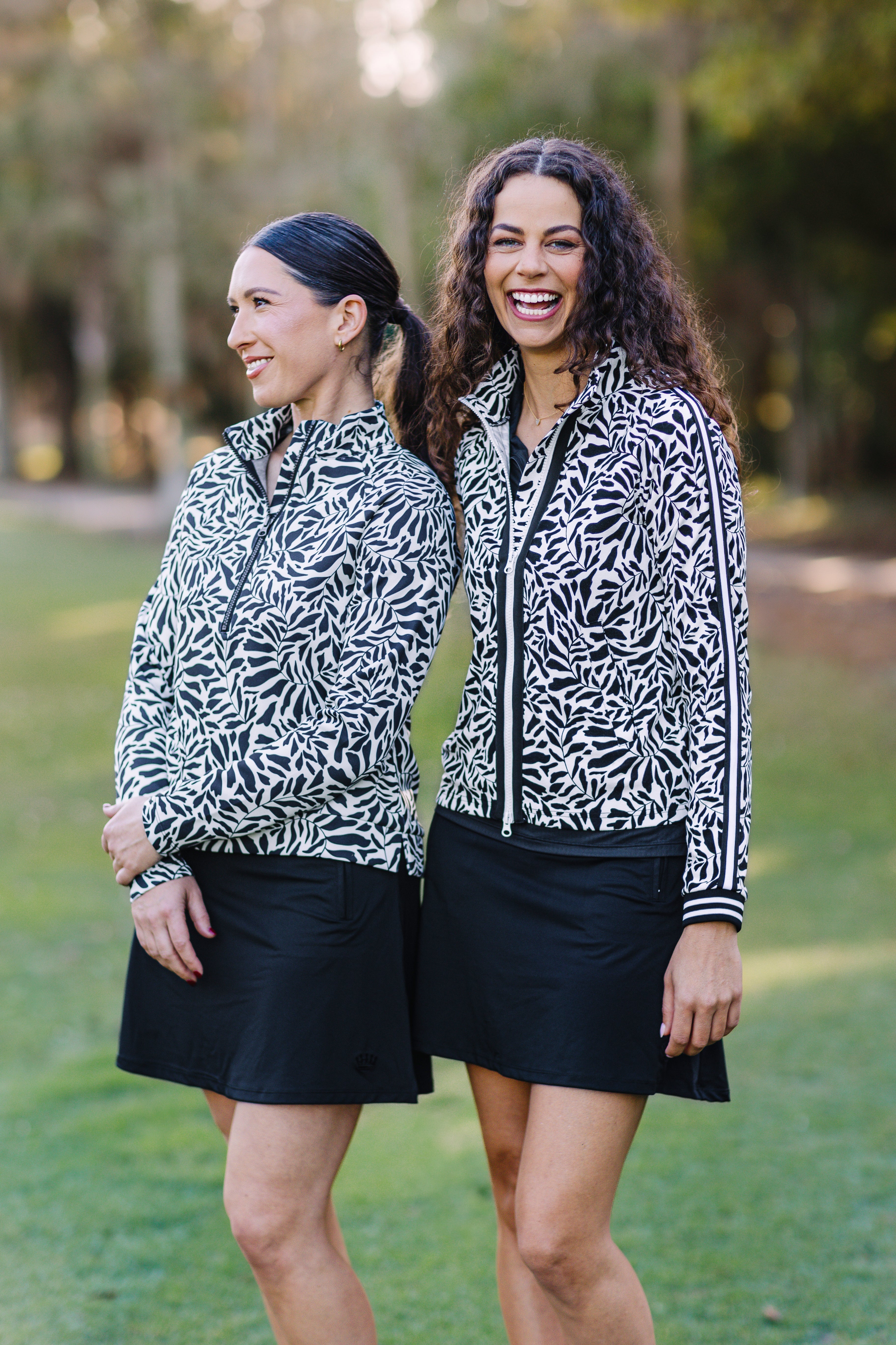 Kastel Denmark Black & White Climbing Vine ½ Zip Scuba Pullover - Kastel Denmark - Equiluxe Tack