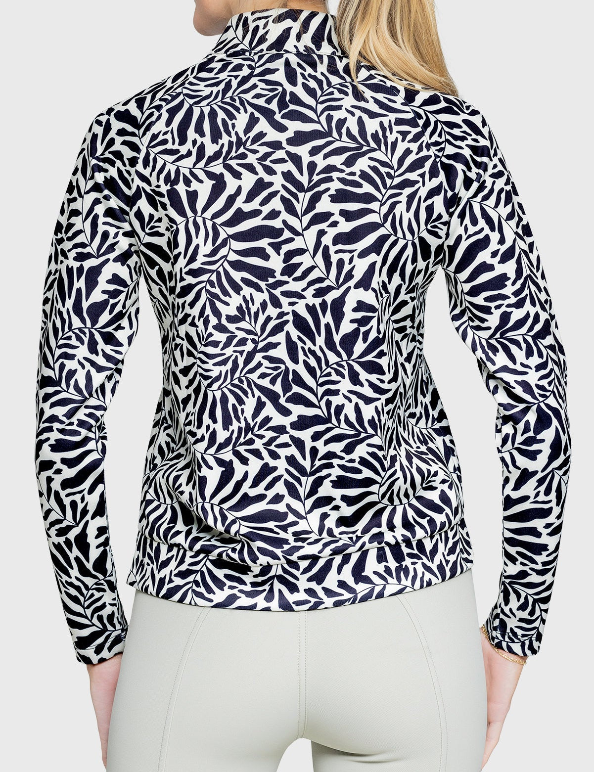 Kastel Denmark Black & White Climbing Vine ½ Zip Scuba Pullover - Kastel Denmark - Equiluxe Tack