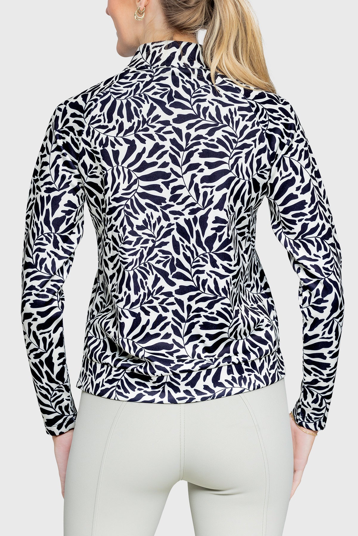 Kastel Denmark Black & White Climbing Vine ½ Zip Scuba Pullover - Kastel Denmark - Equiluxe Tack