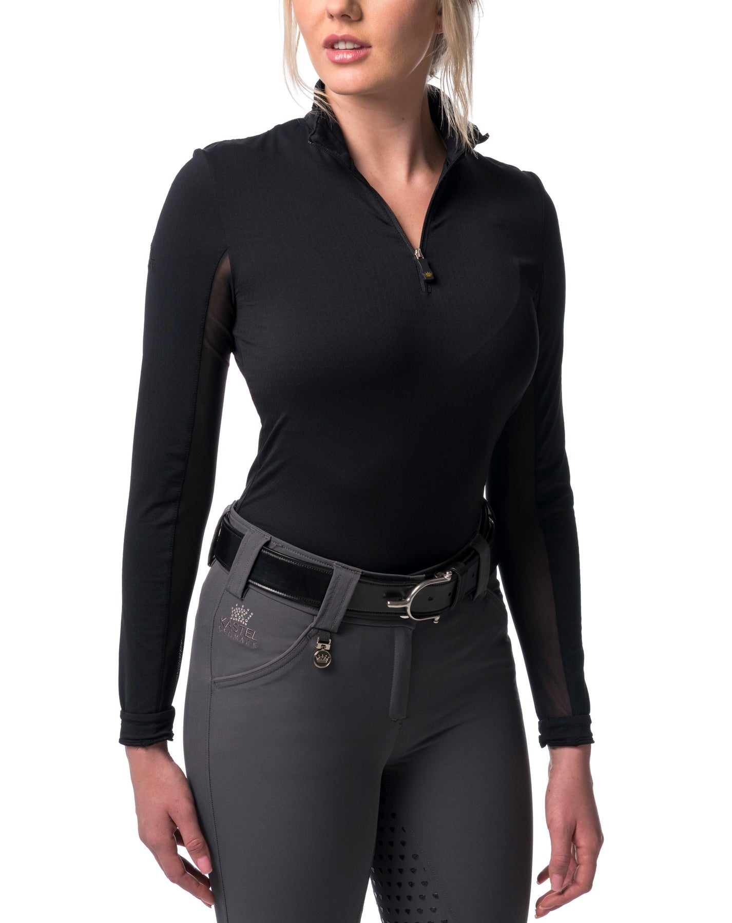 Kastel Denmark Black with Black Trim Long Sleeve Sun Shirt - Kastel Denmark - Equiluxe Tack