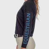 Kastel Denmark Black with Sailor Blue "Equestrian" Crewneck Sweater - Kastel Denmark - Equiluxe Tack