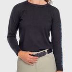 Kastel Denmark Black with Sailor Blue "Equestrian" Crewneck Sweater - Kastel Denmark - Equiluxe Tack