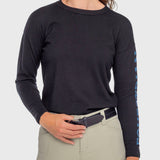 Kastel Denmark Black with Sailor Blue "Equestrian" Crewneck Sweater - Kastel Denmark - Equiluxe Tack