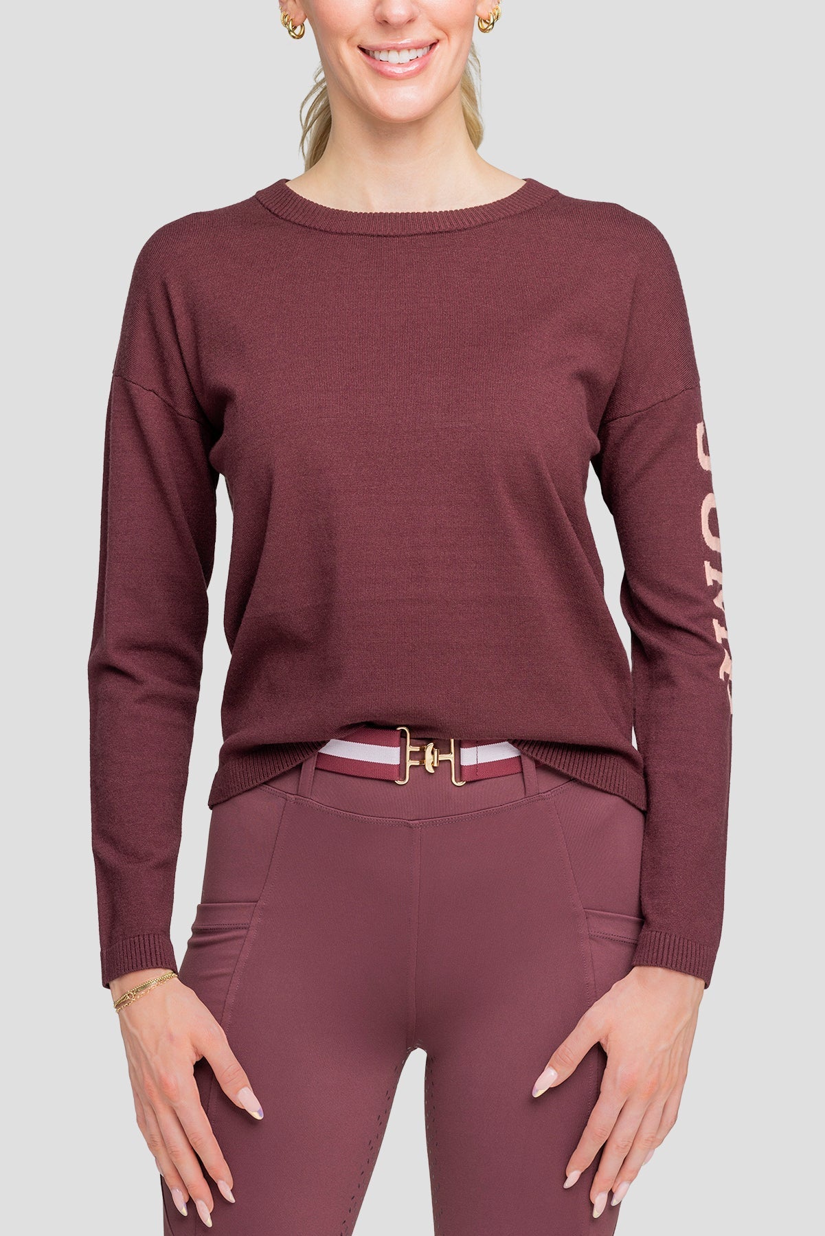 Kastel Denmark Cabernet & Rose Crewneck "Jump" Sweater - Kastel Denmark - Equiluxe Tack
