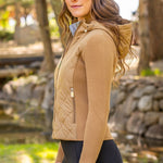 Kastel Denmark Camel Quilted Front Hooded Knit Jacket - Kastel Denmark - Equiluxe Tack