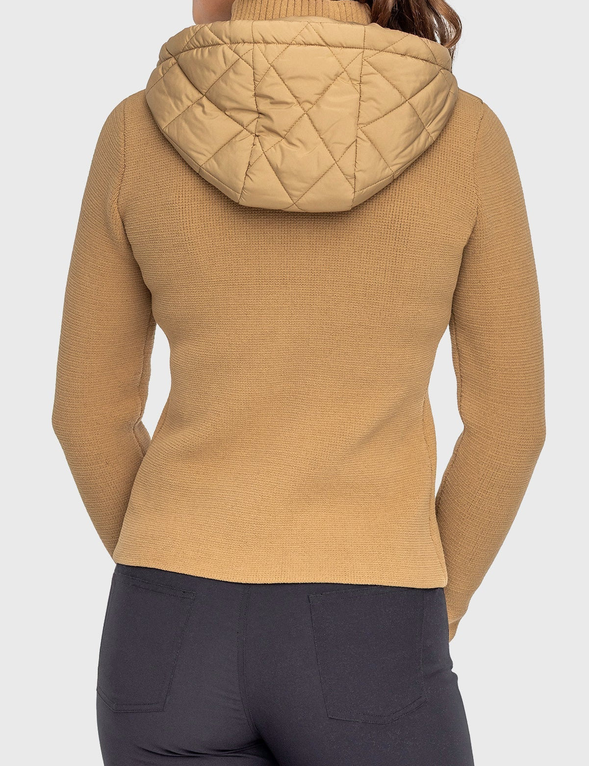 Kastel Denmark Camel Quilted Front Hooded Knit Jacket - Kastel Denmark - Equiluxe Tack