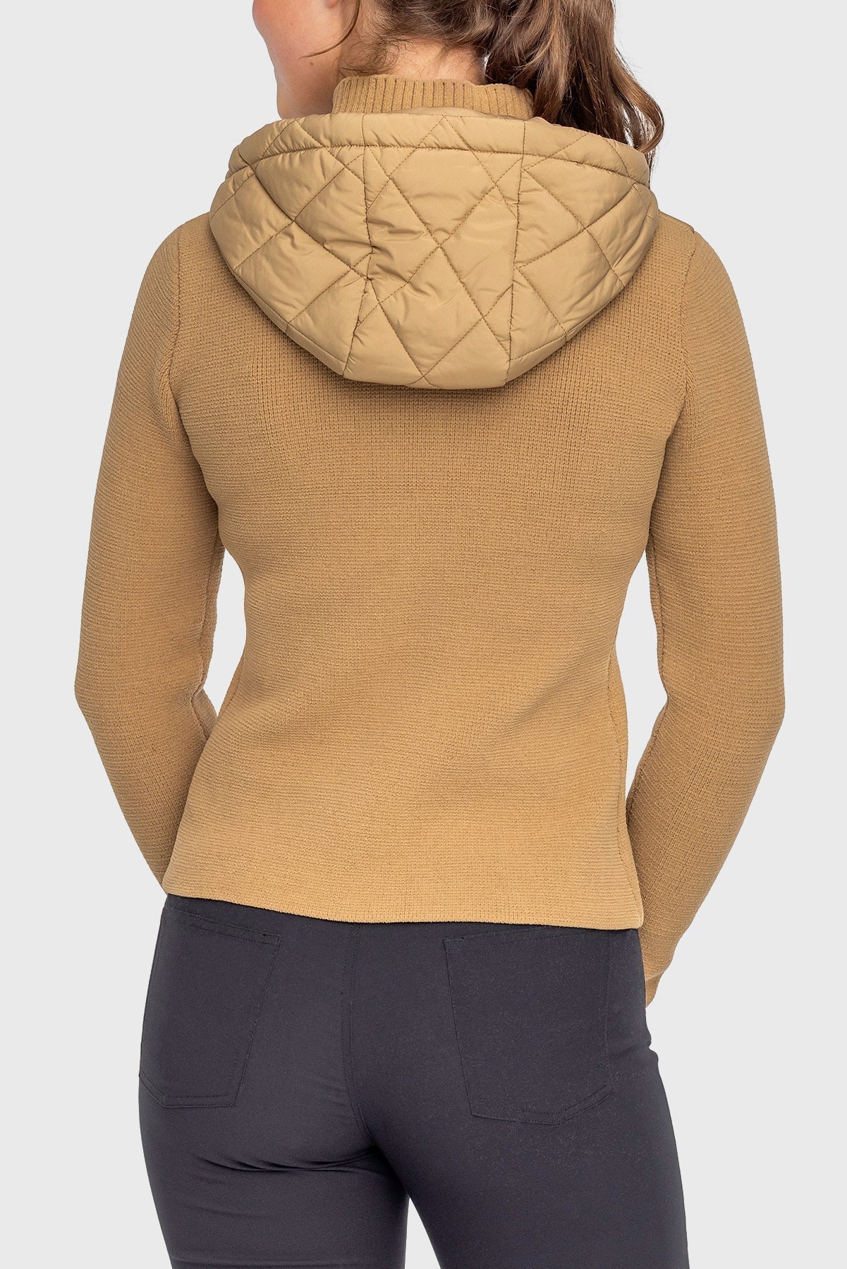 Kastel Denmark Camel Quilted Front Hooded Knit Jacket - Kastel Denmark - Equiluxe Tack