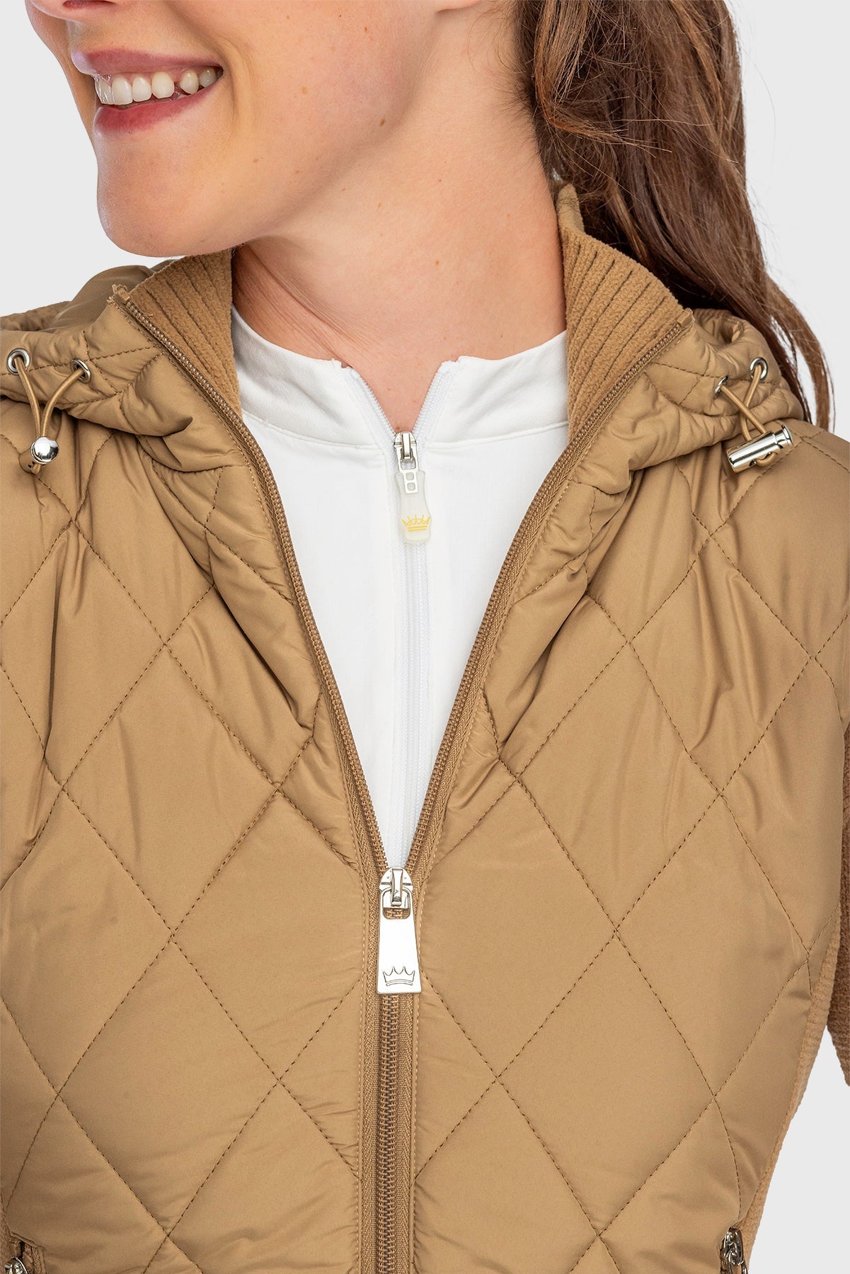 Kastel Denmark Camel Quilted Front Hooded Knit Jacket - Kastel Denmark - Equiluxe Tack