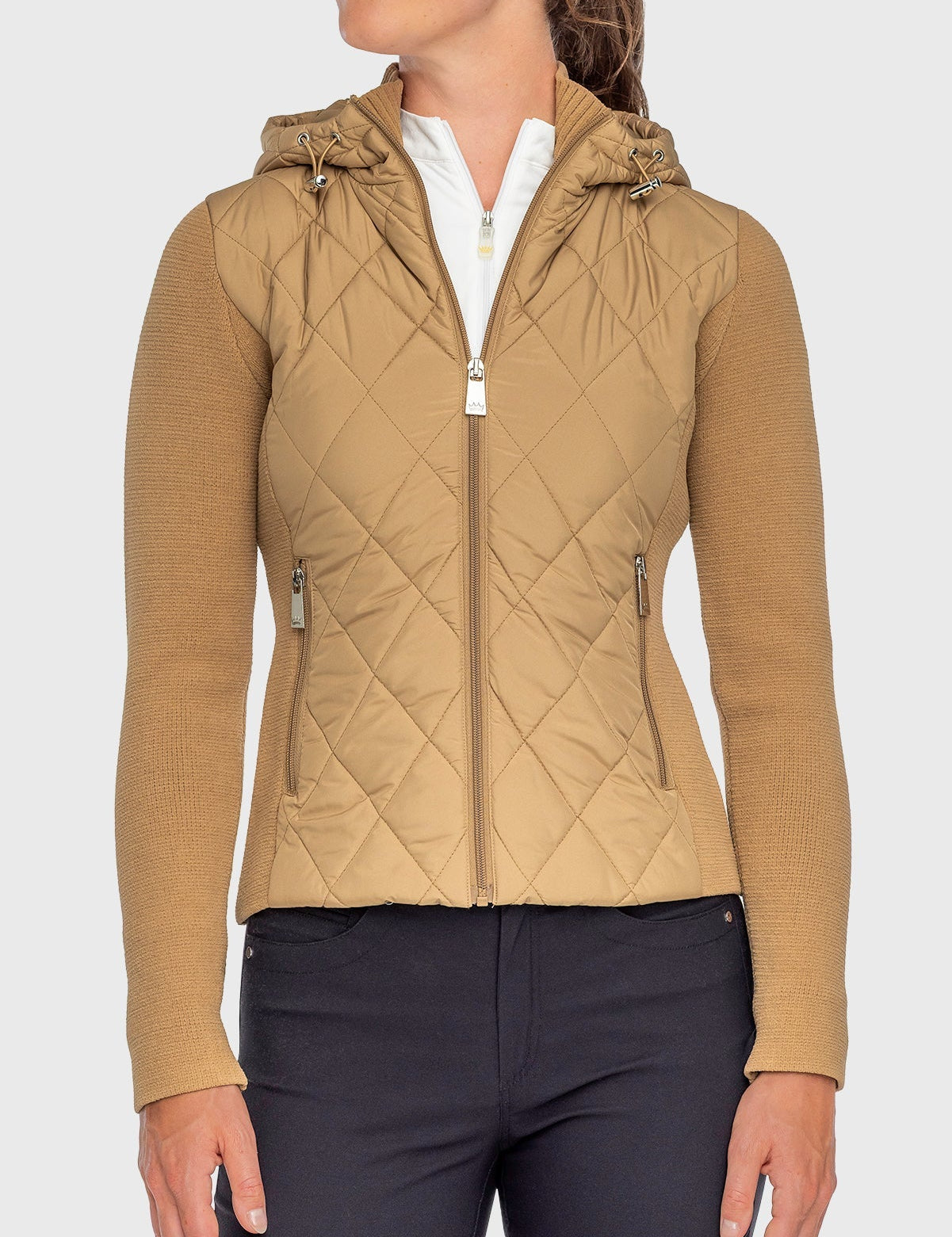 Kastel Denmark Camel Quilted Front Hooded Knit Jacket - Kastel Denmark - Equiluxe Tack
