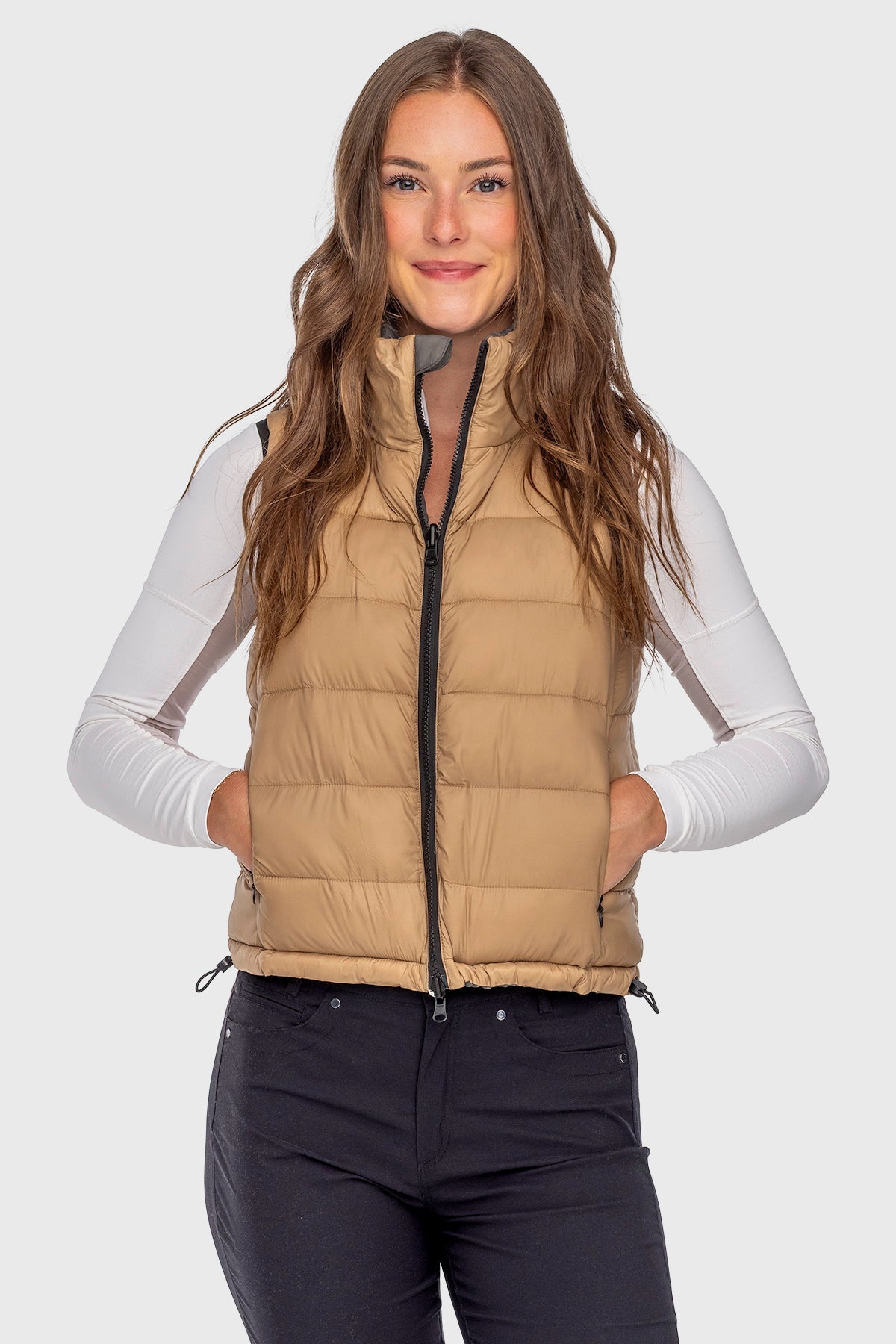 Kastel Denmark Camel & Slate Solid Reversible Puffer Vest - Kastel Denmark - Equiluxe Tack